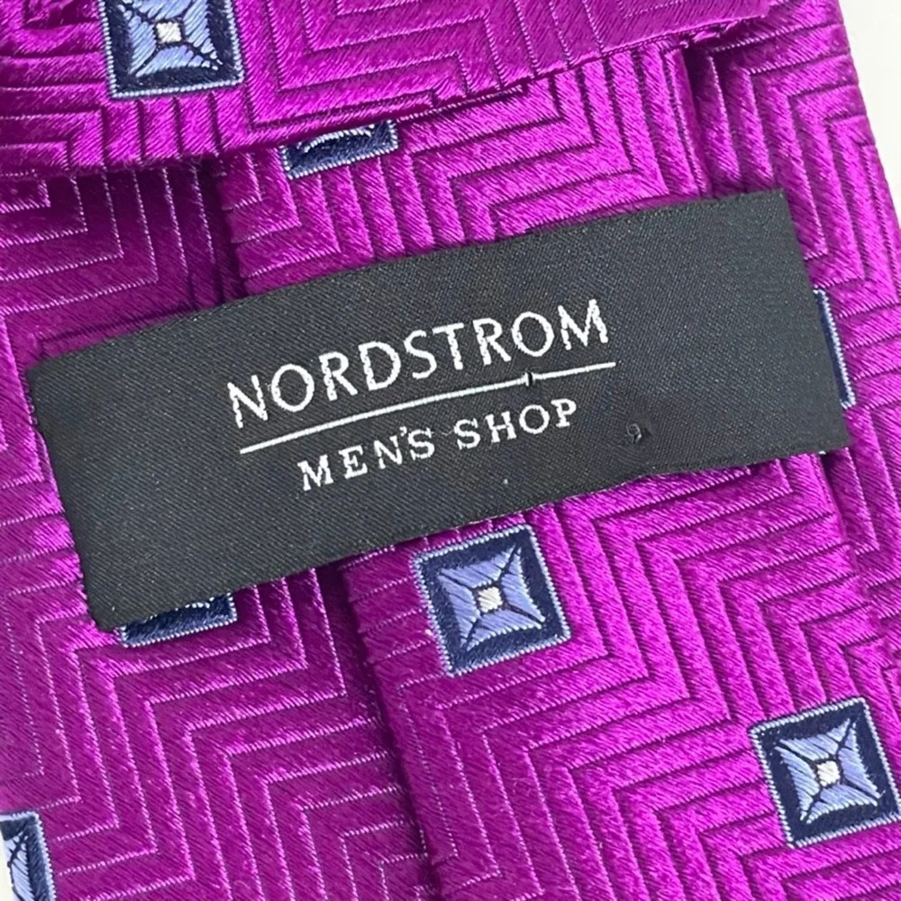 Nordstrom Men's Shop Necktie Grape Purple Geometric 3